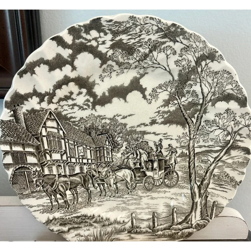 Royal Mail Fine Staffordshire Ironstone Dinner Plate 10 in Hand-Engraved England - Picture 4 of 6